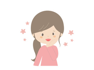 A young woman who rejoices.
