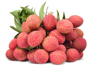 lychee isolated on white clipping path