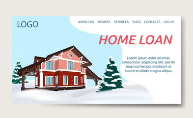 Home loan landing page vector template