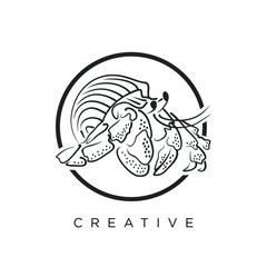 hermit crab logo design