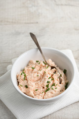 Appetizer pate  salmon with soft cheese