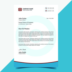 Unique clean business letterhead template vector in illustrator a4 size for company