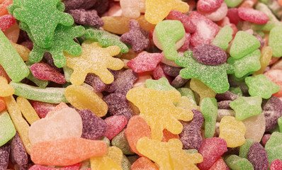 Multi-colored sweets in a candy bar