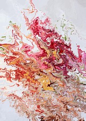 white pink yellowB artistic splashes. Abstract rough painting color texture. Modern futuristic pattern. Multicolor dynamic background. Fractal artwork for creative graphic design