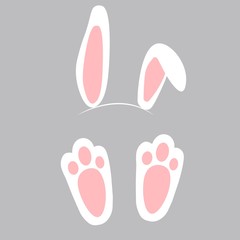 cute easter bunny rabbit egg illustration 