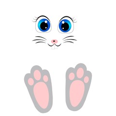 cute easter bunny rabbit egg illustration 