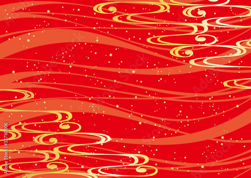 和柄 流水紋 赤 Wall Mural Wallpaper Murals Wallsheaven メガネ