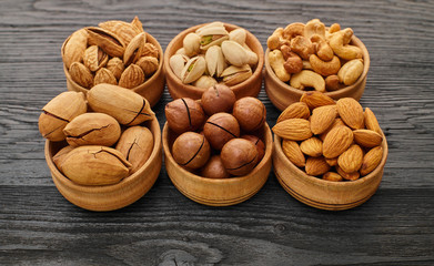 set of nuts in a bowl
