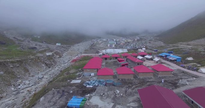Route to Himalayas. Himalayan hills & mountainous river Ganga or Ganges. Beautiful scenery of Himalayan hills, Uttarakhand, India. Aerial view of Himalayan hills.Nature lovers.Travel India Uttarakhand