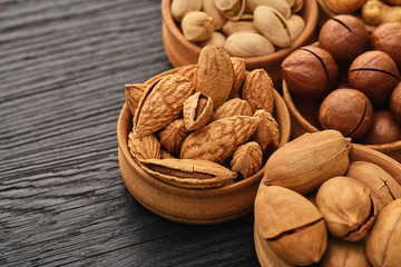 set of nuts in a bowl