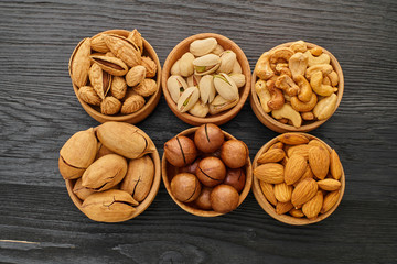 set of nuts in a bowl