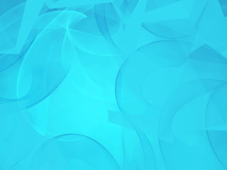 Blue abstract illustration curves on a light blue background