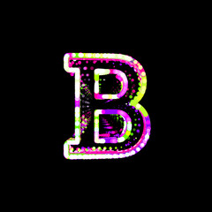 Symbol bold format from multi-colored circles and stripes. UFO Green, Purple, Pink