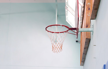 basketball hoop in the sports hall