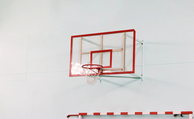basketball hoop in the sports hall