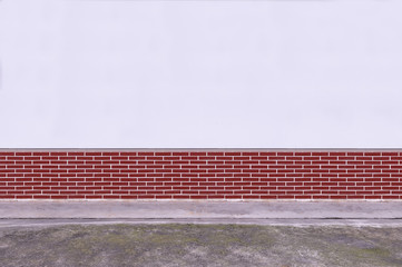 street wall background ,Industrial background, empty grunge urban street with warehouse brick wall