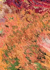 Bright artistic splashes. Abstract rough painting color texture. Modern futuristic pattern. Multicolor dynamic background. Fractal artwork for creative graphic design