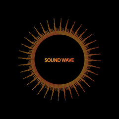 equalizer music sound wave circle vector symbol icon design. Beautiful illustration isolated on black background