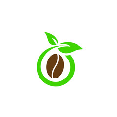 Organic Coffee Green Leaf Logo for Agriculture Industry Company