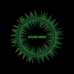 equalizer music sound wave circle vector symbol icon design. Beautiful illustration isolated on black background