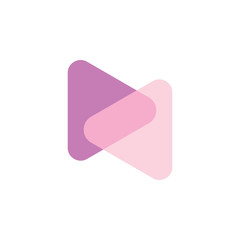 linked geometric triangle colorful gradient logo vector