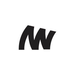 letter mw simple geometric line logo vector