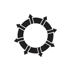 spread swirl arrow geometric line logo vector