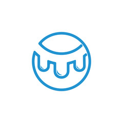 abstract circle geometric water drop symbol logo vector