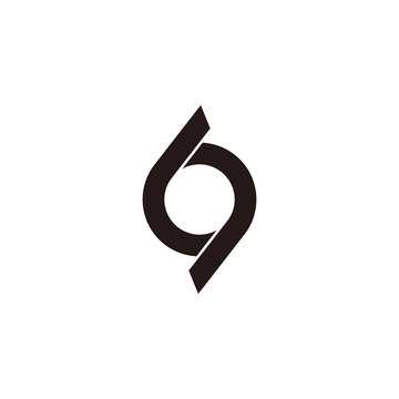 number 69 circle rotation motion design symbol logo vector