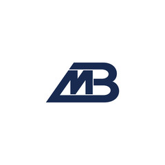 letter mb linked geometric line motion design symbol logo vector