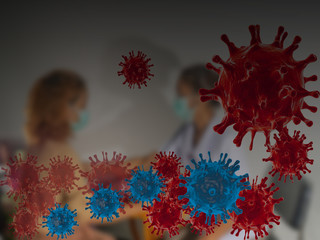 Nurse, wearing a mask,3D rendering, Coronavirus 2019, the concept of the epidemic of corona, dangerous viruses and dangerous influenza.
