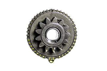 Gear and bearing industry in lubricant oiling a white background