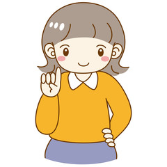 女の子　指を差す　笑顔　かわいい