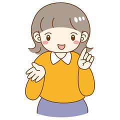 説明する　女の子　シンプル　可愛い