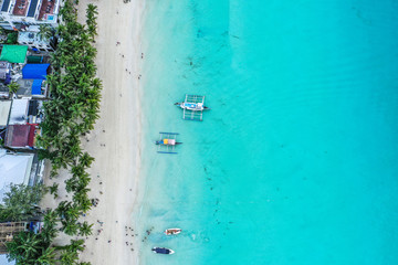 Aerial view of Boracay beach in Philippines