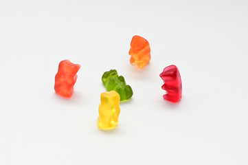 Close up jelly candy bears concept