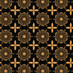 abstract flower pattern background gold vector