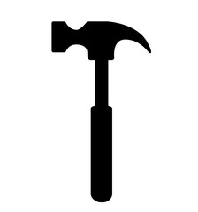 Hammer icon silhouette isolated on a white background vector