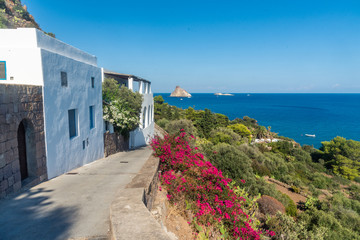 Panorama wiew of  Panarea island in a summer day, Aeolian Islands, Italy.