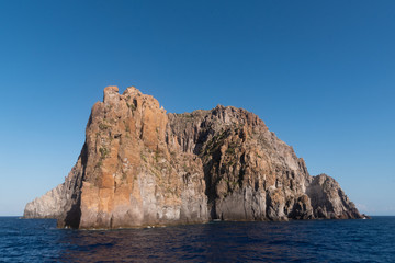 Eolian island, landscape with rocks close to Stromboli volcano, Sicily Italy