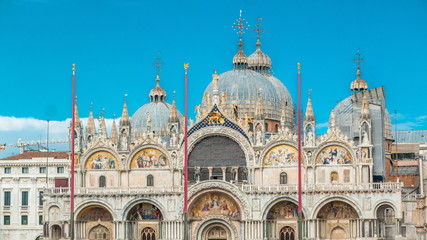 Basilica of St Mark timelapse. It is cathedral church of Roman Catholic Archdiocese of Venice