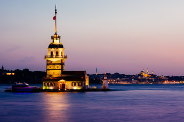 View of the Maiden tower at sunset