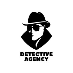 Detective agency emblem logo template. Vector illustration.