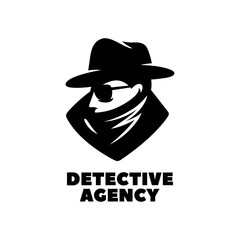 Detective agency emblem logo template. Vector illustration.