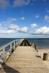 wooden bridge on the sea