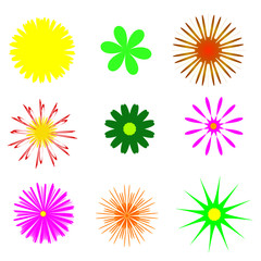 Set of abstract flowers. flat vector illustration.