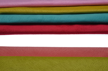 close-up of colorful fabric isolated on white background
