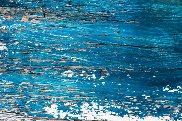 A blue rough painted wood table 