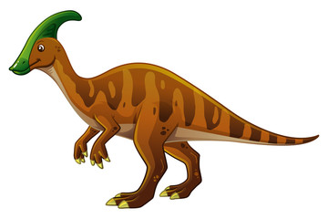 Parasaurolophus Cartoon Illustration