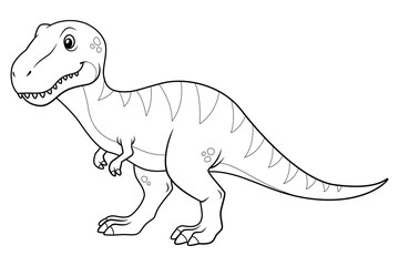 Tyrannosaurus Rex Cartoon Illustration BW